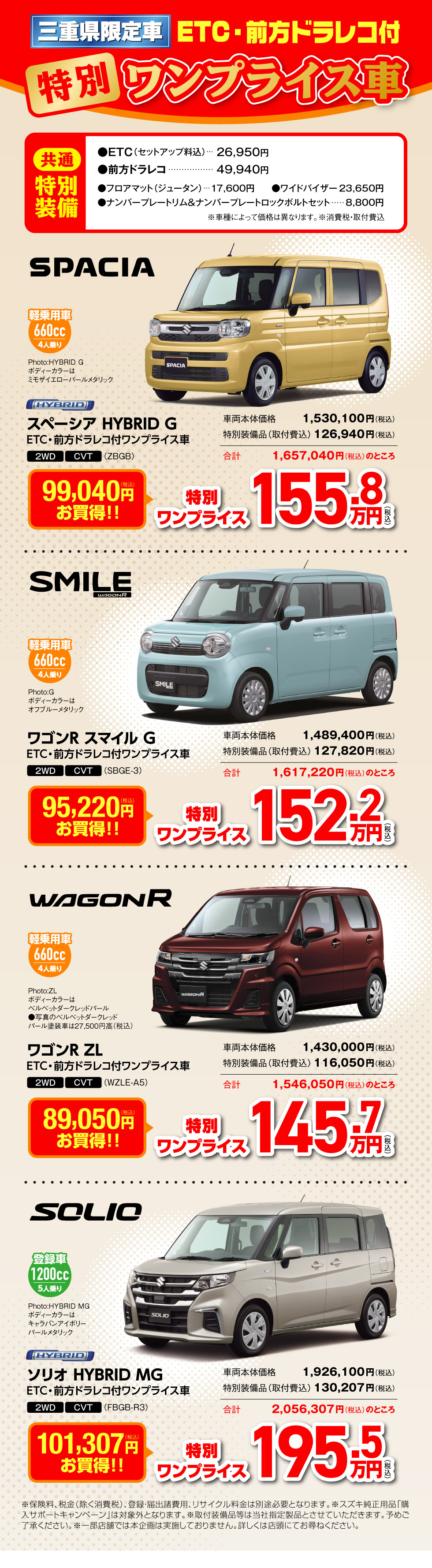 三重県限定『特別ワンプライス車』